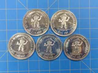 (5) 1985 Klondike Dollar Tokens (Office)