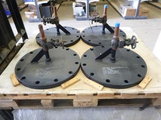 (4) 12 In. 150#  Blind Flanges w/ 3/4 In. Nipples and Valves (OS)