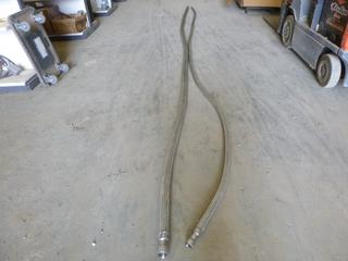 (2) 20 Ft. Long Steel Braided Hose, 1 In. and 1 1/2 In. Coupling on Ends (OS)