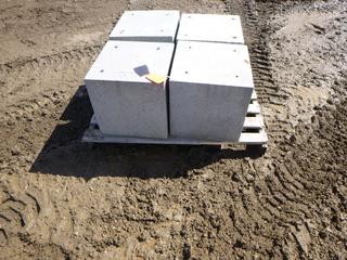 (4) Square Concrete Blocks, 17 In. x 17 In. x 17 In.
