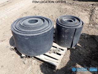 Selling Off-Site - (2) 18 In. Rolls of Conveyor Belt, 1- Approx. 120 Ft. APO, 1- Unknown Length **Located Offsite at 21220-107 Avenue NW, Edmonton, For More Information Contact Richard at 780-222-8309**