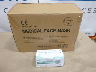 (1) Case of Medical Face Masks, BFE 95% *Note: 40 Packages of 50 Masks, 2000 Masks Total*  (W-1-2)