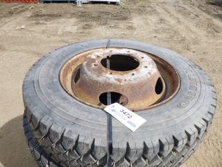 (7) Kumho Tires, Size 225/70R19.5 on 8 Bolt Ford Offset Rims *Note: 70% Tread on Tires*
