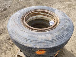(4) Trailer Tires on Rims, 11R22.5