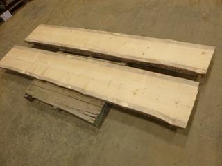 (2) Pine Live Edge Slabs Cut From the Same Log, 100 In. x 17 In. x 1 1/2 In.