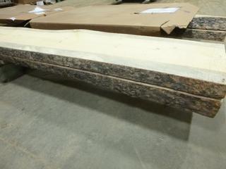 (2) Pine Live Edge Slabs Cut From the Same Log, 137 In. x 14 In. x 3 In. and 137 In.  x 14 In. x 1 3/4 In.
