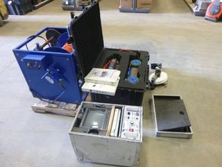 Image Inspection System For Pipe and Open Hole Inspection C/w Crawler Camera (6-24 In. Pipe) and Open Hole Camera, Video Monitor, DVD Recorder, Crawler and Light Control, Power Winch Reel (Records Distance), Extra Wheel Set Ups and Spare Parts, Extra Crawler Control, Slider Camera Sled (For Smaller Diameter Pipe/Holes), Owners Manual (P-5-2) *Note: Working Condition, See Video*