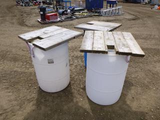 (3) Custom Made 55 Gal. Water Barrels
