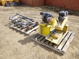 Brick Saw TMBS Wet Saw and Stand w/ GX160 Honda Motor, Blade Diameter 35cm *Note: Working Condition Unknown*