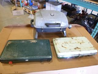 (1) Propane Bar-B-Que C/w (2) Propane Camp Stoves (B-1)