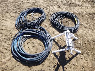 (1) 3/8 In. Air Breathing Hose, (2) 1/4 In. Air Breathing Hose  C/w Fill Station * Note: Length Unknown*