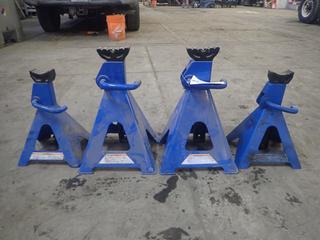 (2) Powerfist 12-Ton Jack Stands C/w (2) Powerfist 6-Ton Jack Stands