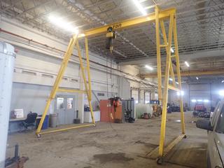 Approx. 18ft X 166in X 18ft  3-Ton A-Frame Gantry Crane C/w GIS 3-Ton Electric Chain Hoist And Remote *Note: Buyer Responsible For Loadout*