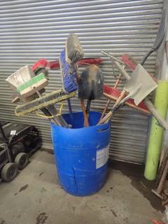 Qty Of Assorted Brooms, Shovels And Squeegees