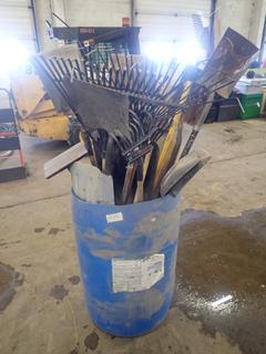 Qty Of Assorted Shovels And Rakes