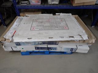 Dolphin Plumbing 38 In. Round Shower Kit, Shower Wall & (3) Aluminum Railing System Glass Panels, 35-7/8 In. x 43 In.