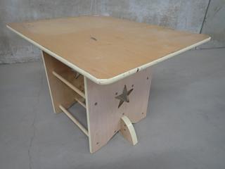 Children's Wooden Table, 30 In. x 22 In. x 19-3/4", & 25 In. Bar Stool.