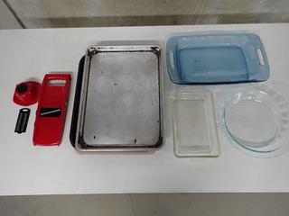 Assorted Bakeware & Vegetable Chopper.