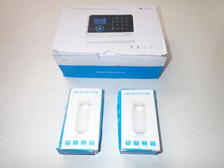 RFID Dual Network Cellular + Wi-Fi Smart Home Security System, Model GSM+WiFi Alarm Host & (2) PIR Detectors.