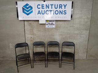 (4) Metal/Vinyl Folding Chairs.