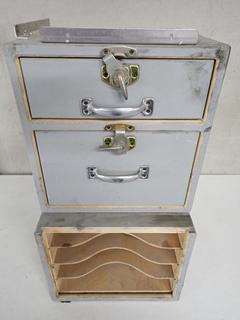 2-Drawer Wood Cabinet & Paper Sorter, 13 In. x 14 In. x 24 In.