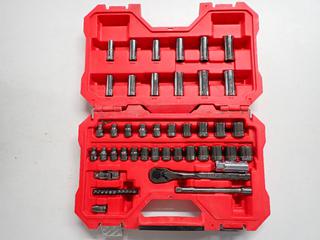 Craftsman Gunmetal Chrome 3/8 In. Drive SAE/Metric Tool Set, Incomplete.