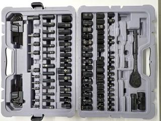 Stanley Black Chrome SAE/Metric Socket Set, STMT71661, Incomplete.