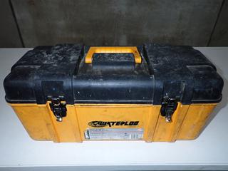 Tool Box c/w Pliers, Screwdrivers, Stud Finder, Etc.