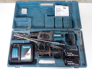 Makita BHR241 18V LXT Combination Hammer c/w Charger & (2) Batteries.