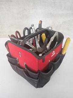 Husky Open Top Supply Tool Bag c/w Pliers, Wrenches, Clamps, Etc.