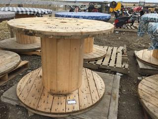 (2) Wooden Cable Spools, Approximately 4 Ft. x 32 In.