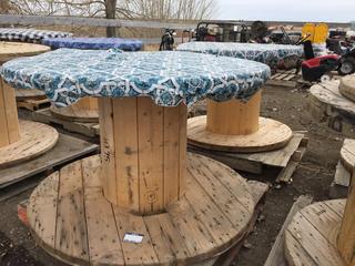 (2) Wooden Cable Spools, Approximately 4 Ft. x 32 In.