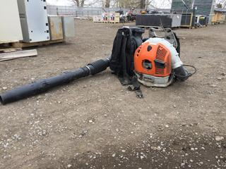 Force Gas Powered Back Pack Blower, Stihl Gas Powered Back Pack Blower. Both Require Repair.