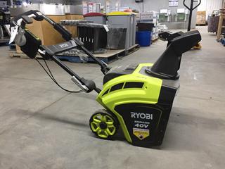 Ryobi 40V Brushless Snow Blower c/w (1) Battery. *No Charger*