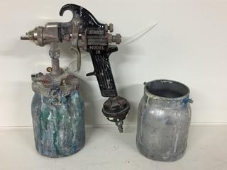 Binks Model 18 Pneumatic Spray Gun & Extra Canister.