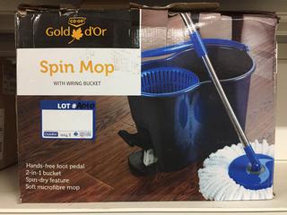 Co-Op Spin Mop with Wring Bucket & Globe 20oz Synthetic Wet Mop With Handle.