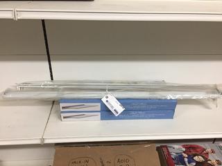 (2) Shelf Made Chrome Finish 8 IN. x 24 In. Glass Shelf Kit & (2) Kenney Heavy Duty Double Curtain Rod, 2 In. & 3 In. Clearance.