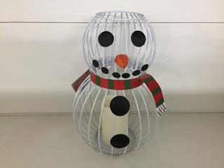 Fusion Snowman Lantern With Flameless Candle.