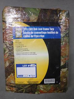 Powerfist 12 Ft. x 16 Ft. Oak Leaf Camo Tarp, 4.9oz With Grommets.