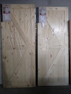 (2) Colonial Elegance Artisan Barn Doors, 33 In. x 84 In.