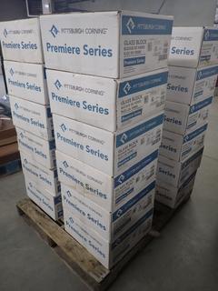 (6) Boxes of Pittsburgh Corning Premiere Series Ice Scapes Glass Blocks, 8pcs Per Box, 8 In. X 8 In. x 4 In.