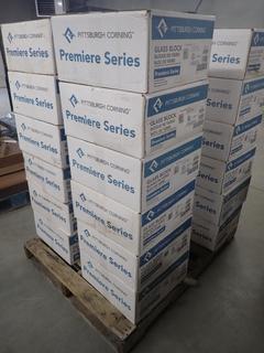 (6) Boxes of Pittsburgh Corning Premiere Series Ice Scapes Glass Blocks, 8pcs Per Box, 8 In. X 8 In. x 4 In.