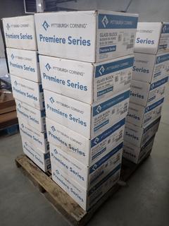 (6) Boxes of Pittsburgh Corning Premiere Series Ice Scapes Glass Blocks, 8pcs Per Box, 8 In. X 8 In. x 4 In.