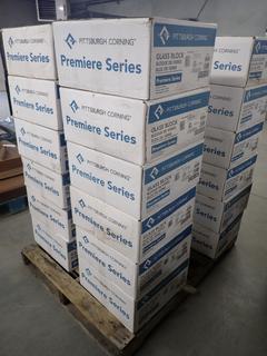 (6) Boxes of Pittsburgh Corning Premiere Series Ice Scapes Glass Blocks, 8pcs Per Box, 8 In. X 8 In. x 4 In.