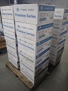 (6) Boxes of Pittsburgh Corning Premiere Series Ice Scapes Glass Blocks, 8pcs Per Box, 8 In. X 8 In. x 4 In.