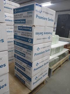 (5) Boxes of Pittsburgh Corning Premiere Series Ice Scapes Glass Blocks, 8pcs Per Box, 8 In. X 8 In. x 4 In.