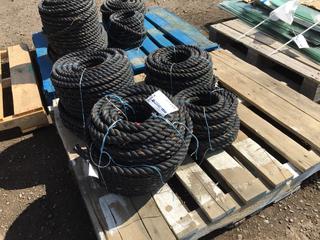 (4) Rolls of 7/8 In. Polypropylene 3 Strand Rope, 75 Ft., 125 Ft., 175 Ft., 200 Ft., Lengths.