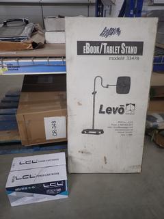 Levo eBook/Tablet Stand, Model 33478 & (2) LCL Toner Cartridges, LCL-E250A11A/E250A21A, Black 3.5K.