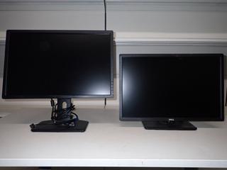 (2) Dell 24 In. Computer Monitors c/w Cables & Adjustable Stand.