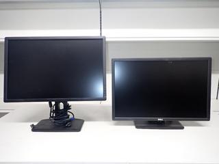 (2) Dell 24 In. Computer Monitors c/w Cables & Adjustable Stand.